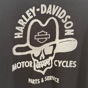 HARLEY DAVIDSON Graphic Shirt Mens Extra Large Black White Skull Biker